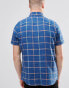 Hollister Short Sleeve Linen Shirt In Navy Plaid