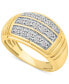 ფოტო #1 პროდუქტის Men's Diamond Three Row Dome Ring (1 ct. t.w.) in 10k Gold