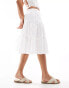 Фото #4 товара ASOS DESIGN midi cotton clean prairie skirt in white