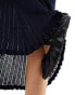 Фото #3 товара ASOS DESIGN knitted maxi skirt with frill and seam detail co-ord in navy