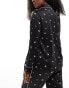 Фото #8 товара Boux Avenue Valentines cherry print revere pyjama top in black