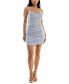 ფოტო #1 პროდუქტის Juniors' Glitter-Print Ruched Mini Dress