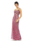 Фото #1 товара Women's Floral Embellished Scoop Neck Evening Gown