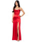 Фото #1 товара Juniors' Draped Lace-Up Satin Gown