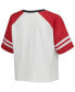 ფოტო #1 პროდუქტის Women's White Distressed Alabama Crimson Tide Melange Beaumont Cropped Raglan T-shirt