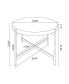 Modern Thread Design Round Coffee Table, MDF Table Top With Cross Legs Metal Base(Set Of 2 Pcs)