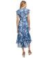 Women's Paisley-Print Ruffled Midi Dress