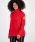 Фото #1 товара Women's Turtleneck Cutout Sweater, Created for Macy's