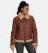 Women's fashion jacket, silky brick with lace wool