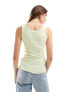 Фото #7 товара JDY lettuce hem pointelle tank top in green