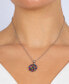 ფოტო #3 პროდუქტის Women's Rainbow Color Crystal Peace Sign Pendant Necklace