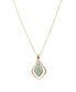 Фото #2 товара Melita Genuine Green Aventurine Teardrop Pendant Necklace