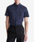 Фото #1 товара Men's Slim Fit Tonal Windowpane Short Sleeve Button-Front Shirt