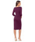 ფოტო #2 პროდუქტის Petite Ruffled V-Neck Scuba Sheath Dress