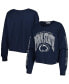 ფოტო #2 პროდუქტის Women's Navy Penn State Nittany Lions Parkway II Cropped Long Sleeve T-shirt