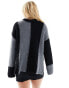 Фото #2 товара ASOS DESIGN jumper with vertical stripe pattern in charcoal