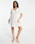 Influence v neck beach dress in white