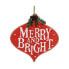 Фото #1 товара Висячие украшения Krist+ Знак Merry and Bright 30 x 3,5 x 30 см красно-бело-зелёный пластиковый деревянный MDF