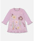 Big Girls Knitted Dress With Flowers Lilac