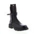 A.S.98 Hallsey A54202-101 Womens Black Leather Hook & Loop Mid Calf Boots 6