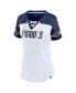 Фото #2 товара Women's Mac Jones White New England Patriots Athena Name and Number V-Neck Top