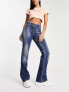 Фото #1 товара COLLUSION x008 rigid flare jeans in dark y2k wash