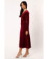 ფოტო #3 პროდუქტის Womens Darby Long Sleeve Midi Dress - Burgundy