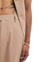 Фото #5 товара ASOS DESIGN smart co-ord wide leg trousers in stone