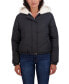 Фото #1 товара Women's Junior's Faux Fur Lined Puffer Jacket with Hood
