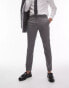 Topman skinny textured suit trousers in grey