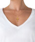 Фото #2 товара Ornate Flared Cross 18" Pendant Necklace in 18k Gold-Plated Sterling Silver, Created for Macy's