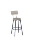 Industrial Style Pub Table Set with 4 PU Leather Bar Chairs