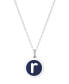 ფოტო #42 პროდუქტის Mini Initial Pendant Necklace in Sterling Silver and Navy Enamel, 16" + 2" Extender