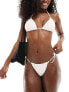 Фото #5 товара Stradivarius smocked tie side bikini pant in white