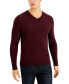 Фото #2 товара Men's Solid V-Neck Cotton Sweater, Created for Macy's