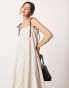 Фото #4 товара ASOS EDITON cami puff ball maxi dress in pinstripe print