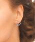 ფოტო #2 პროდუქტის Lab Grown White Sapphire Flower Cluster C-Shape Hoop Earrings (1 ct. t.w.) in Sterling Silver