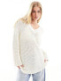 Фото #5 товара 4th & Reckless v neck lightweight open knit jumper in cream