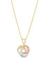 ფოტო #1 პროდუქტის Tricolor Love Knot 18" Pendant Necklace in 10k Yellow, White & Rose Gold