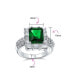 Фото #4 товара Fashion Rectangle Solitaire Cubic Zirconia CZ Pave Simulated Emerald Green Art Deco Style 5CT Cocktail Statement Ring For Women
