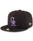 ფოტო #3 პროდუქტის Men's Black Colorado Rockies National Baseball Hall of Fame 59FIFTY Fitted Hat