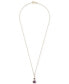 Фото #3 товара Macy's amethyst (1/5 ct. t.w.), Rose de France Amethyst (1-1/4 ct. t.w.), & Diamond Accent Double Heart 18" Pendant Necklace in 14k Gold-Plated Sterling Silver