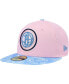 Фото #4 товара Men's Pink, Light Blue Brooklyn Nets Paisley Visor 59FIFTY Fitted Hat