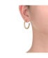 ფოტო #3 პროდუქტის 14K Gold Plated Bead Open Hoop Earrings