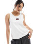 Armani EA7 centre logo mesh shoulder racer vest in white