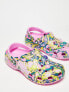 Фото #4 товара Crocs ASOS Exclusive Classic bubble marble clogs in taffy pink multi in taffy pink / multi