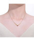Фото #2 товара 14k Yellow Gold Plated with Emerald Cubic Zirconia Solitaire Chevron Layering Necklace in Sterling Silver