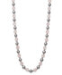 ფოტო #1 პროდუქტის Gray Cultured Freshwater Pearl 7.5-8.5mm and Rose Quartz 8mm 18" Necklace with Sterling Silver Beads