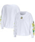 Women's White Oregon Ducks 3-Hit Cropped Long Sleeve T-shirt