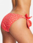 Фото #2 товара New Look polka dot twist side detail bikini bottoms in red